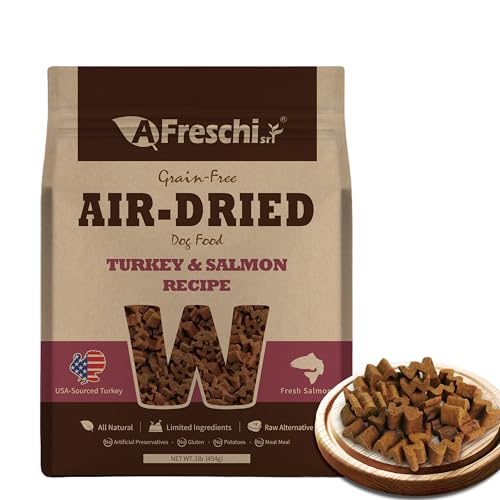 Afreschi Air-Dried Dog Food Turkey & Salmon Recipe 1 lb, All-Natural,...