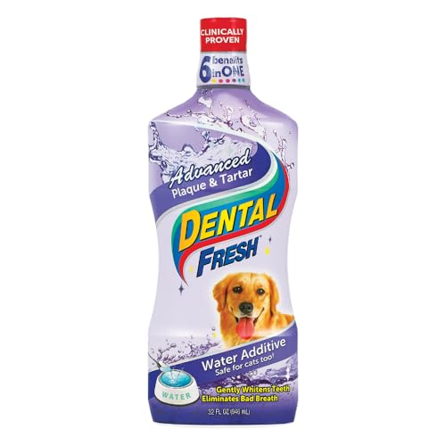 Dental Fresh Advanced Plaque and Tartar Water Additive, 32oz – Dog Teeth...