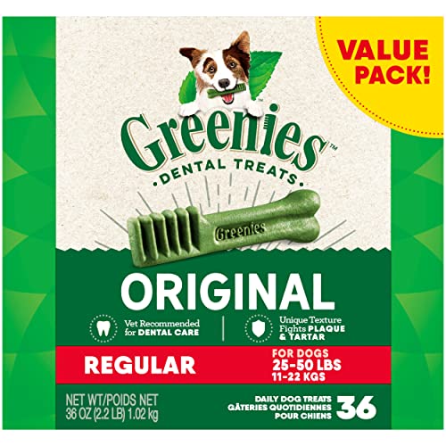 Greenies Original Regular Natural Dog Dental Care Dog Treats (36 Treats)