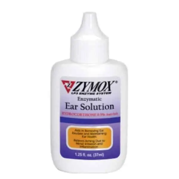Zymox Enzymatic Ear Solution with 0.5% Hydrocortisone for dirty ears in dogs