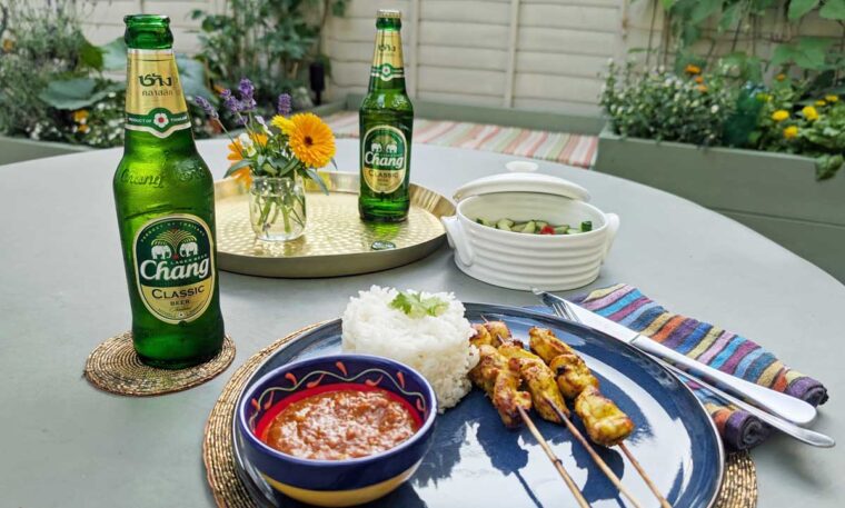 Thai Pork Satay and Chang Beer