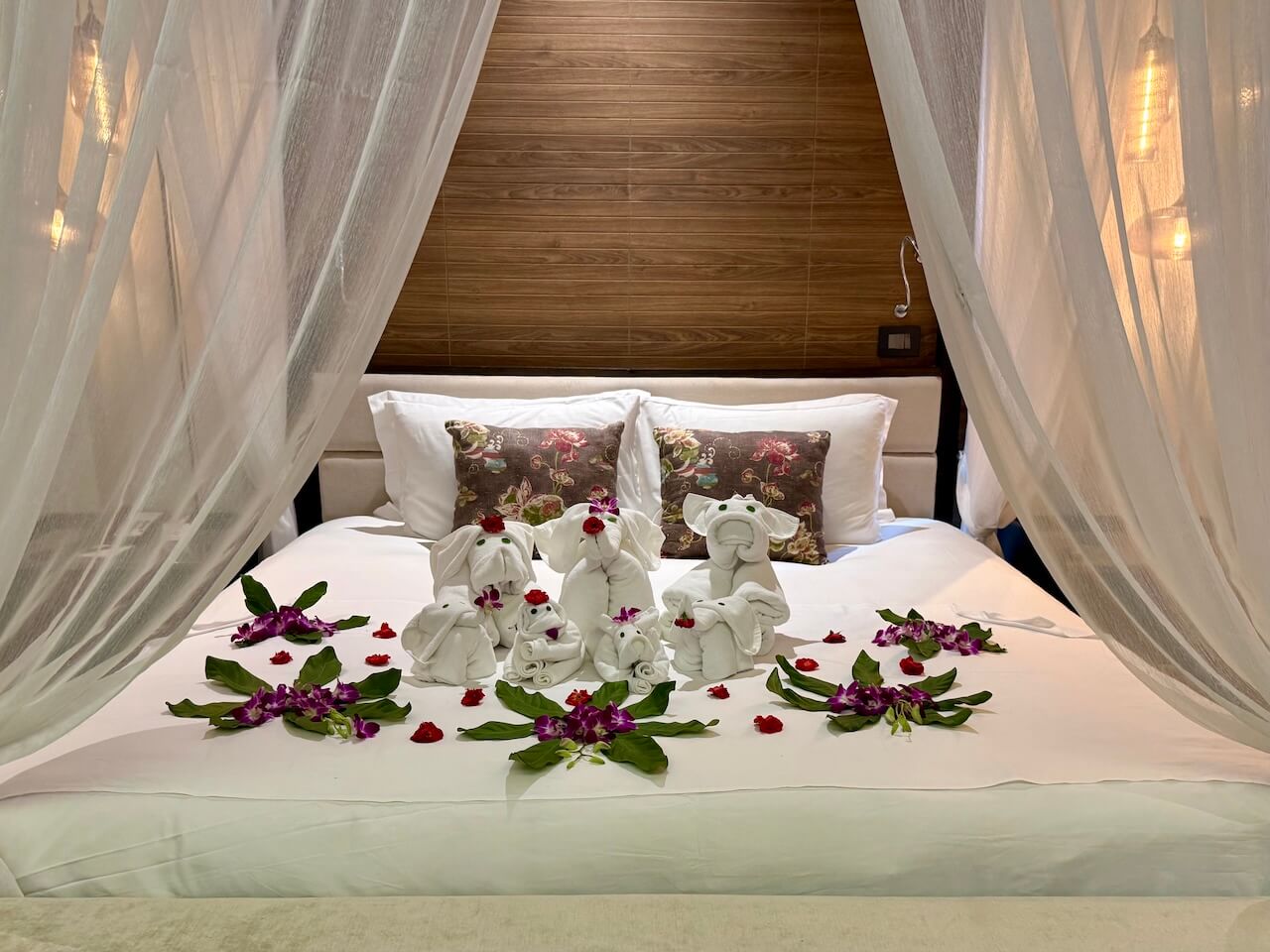 Elephants on the bed