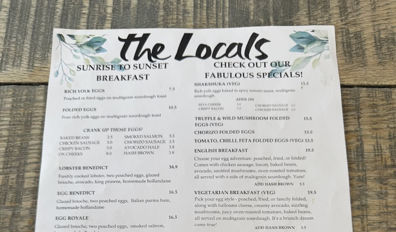 breakfast the locals chelsea breakfast brunch menu