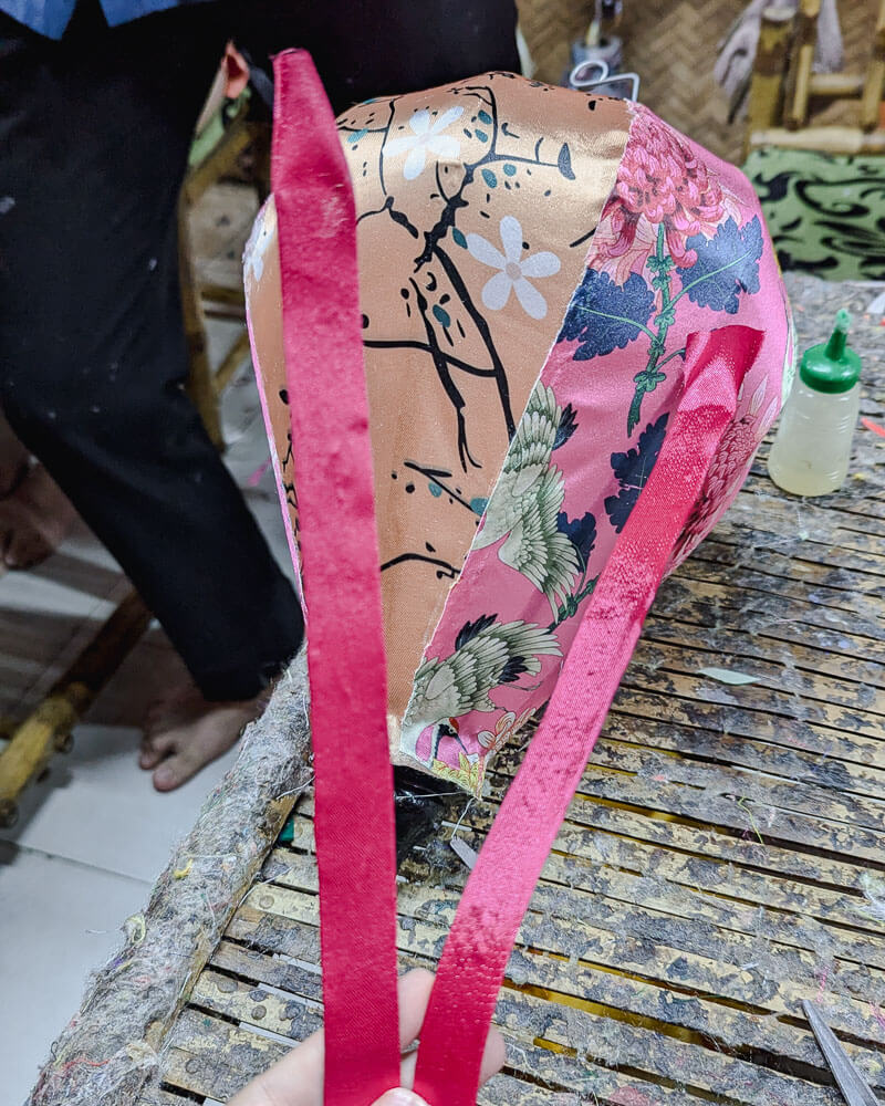 Making a silk lantern in Hoi An