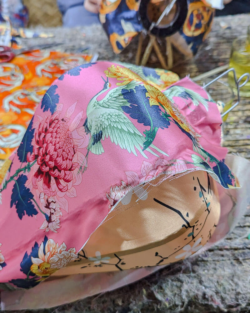 Making a Vietnamese lantern at a Hoi An craft workshop
