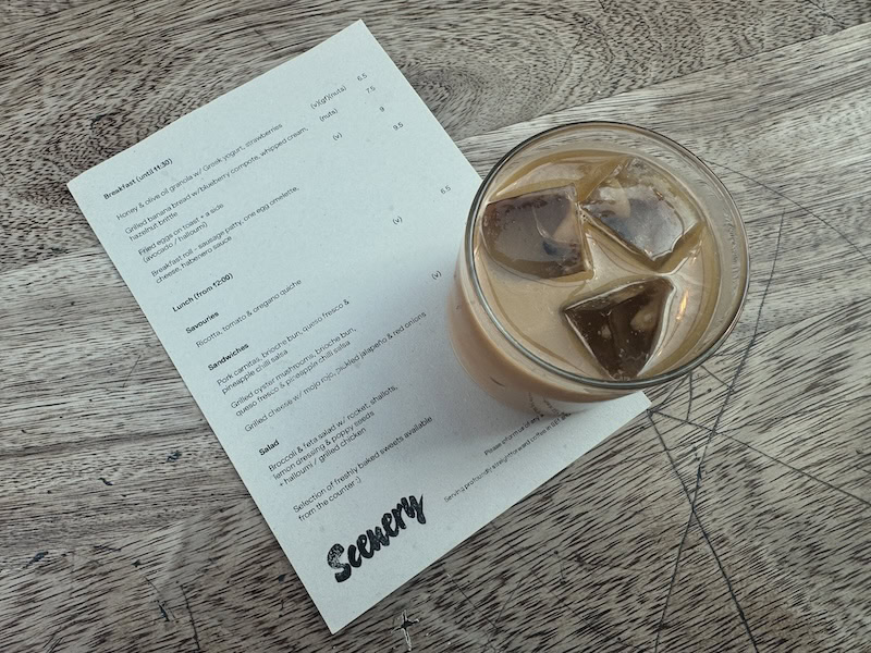 scenery coffee jerwood space menu and coffee